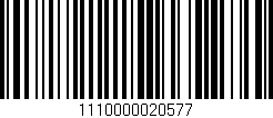 Código de barras (EAN, GTIN, SKU, ISBN): '1110000020577'