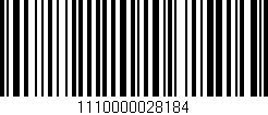 Código de barras (EAN, GTIN, SKU, ISBN): '1110000028184'