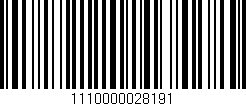 Código de barras (EAN, GTIN, SKU, ISBN): '1110000028191'