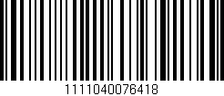 Código de barras (EAN, GTIN, SKU, ISBN): '1111040076418'