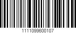 Código de barras (EAN, GTIN, SKU, ISBN): '1111099600107'