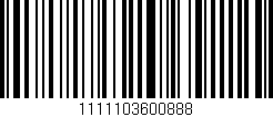 Código de barras (EAN, GTIN, SKU, ISBN): '1111103600888'