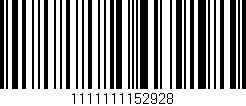 Código de barras (EAN, GTIN, SKU, ISBN): '1111111152928'