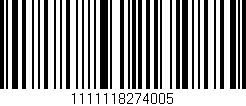 Código de barras (EAN, GTIN, SKU, ISBN): '1111118274005'