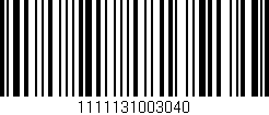 Código de barras (EAN, GTIN, SKU, ISBN): '1111131003040'