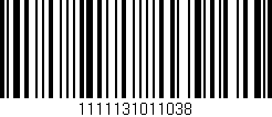 Código de barras (EAN, GTIN, SKU, ISBN): '1111131011038'
