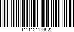Código de barras (EAN, GTIN, SKU, ISBN): '1111131136922'