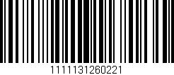 Código de barras (EAN, GTIN, SKU, ISBN): '1111131260221'