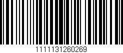 Código de barras (EAN, GTIN, SKU, ISBN): '1111131260269'
