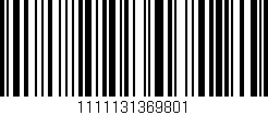 Código de barras (EAN, GTIN, SKU, ISBN): '1111131369801'