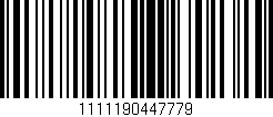 Código de barras (EAN, GTIN, SKU, ISBN): '1111190447779'
