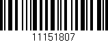 Código de barras (EAN, GTIN, SKU, ISBN): '11151807'