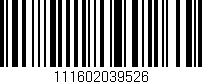 Código de barras (EAN, GTIN, SKU, ISBN): '111602039526'