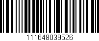 Código de barras (EAN, GTIN, SKU, ISBN): '111648039526'