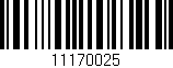 Código de barras (EAN, GTIN, SKU, ISBN): '11170025'