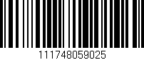 Código de barras (EAN, GTIN, SKU, ISBN): '111748059025'