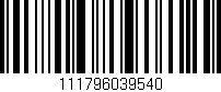 Código de barras (EAN, GTIN, SKU, ISBN): '111796039540'