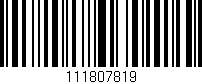 Código de barras (EAN, GTIN, SKU, ISBN): '111807819'