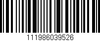 Código de barras (EAN, GTIN, SKU, ISBN): '111986039526'
