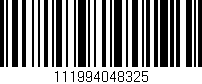 Código de barras (EAN, GTIN, SKU, ISBN): '111994048325'