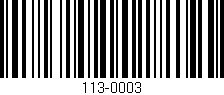 Código de barras (EAN, GTIN, SKU, ISBN): '113-0003'
