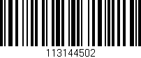 Código de barras (EAN, GTIN, SKU, ISBN): '113144502'