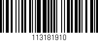 Código de barras (EAN, GTIN, SKU, ISBN): '113181910'