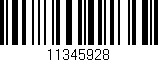 Código de barras (EAN, GTIN, SKU, ISBN): '11345928'