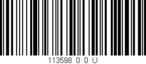 Código de barras (EAN, GTIN, SKU, ISBN): '113598_0_0_U'