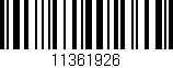 Código de barras (EAN, GTIN, SKU, ISBN): '11361926'