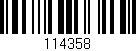 Código de barras (EAN, GTIN, SKU, ISBN): '114358'