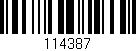 Código de barras (EAN, GTIN, SKU, ISBN): '114387'
