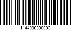 Código de barras (EAN, GTIN, SKU, ISBN): '1144038000003'