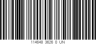 Código de barras (EAN, GTIN, SKU, ISBN): '114648_3626_0_UN'