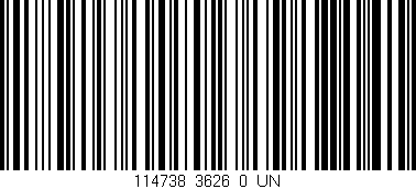 Código de barras (EAN, GTIN, SKU, ISBN): '114738_3626_0_UN'