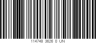 Código de barras (EAN, GTIN, SKU, ISBN): '114748_3626_0_UN'