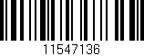 Código de barras (EAN, GTIN, SKU, ISBN): '11547136'