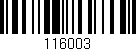 Código de barras (EAN, GTIN, SKU, ISBN): '116003'