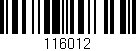 Código de barras (EAN, GTIN, SKU, ISBN): '116012'