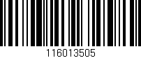 Código de barras (EAN, GTIN, SKU, ISBN): '116013505'