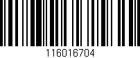 Código de barras (EAN, GTIN, SKU, ISBN): '116016704'