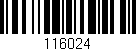 Código de barras (EAN, GTIN, SKU, ISBN): '116024'