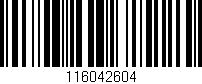 Código de barras (EAN, GTIN, SKU, ISBN): '116042604'