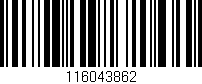 Código de barras (EAN, GTIN, SKU, ISBN): '116043862'