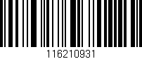 Código de barras (EAN, GTIN, SKU, ISBN): '116210931'