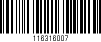 Código de barras (EAN, GTIN, SKU, ISBN): '116316007'