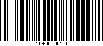 Código de barras (EAN, GTIN, SKU, ISBN): '1165984-001-U'