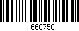 Código de barras (EAN, GTIN, SKU, ISBN): '11668758'