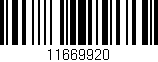 Código de barras (EAN, GTIN, SKU, ISBN): '11669920'