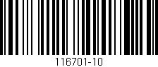 Código de barras (EAN, GTIN, SKU, ISBN): '116701-10'